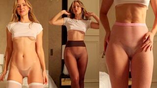 Caroline Zalog Paris Stockings Try On Haul PPV Video